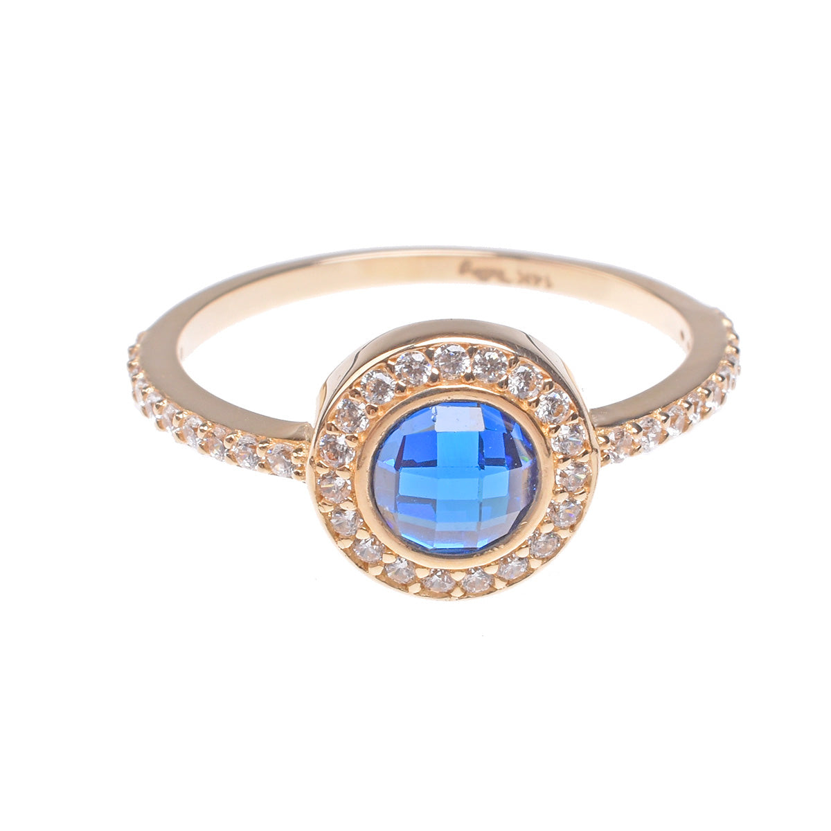Anillo Talismán Italiano oro 14K con zirconias