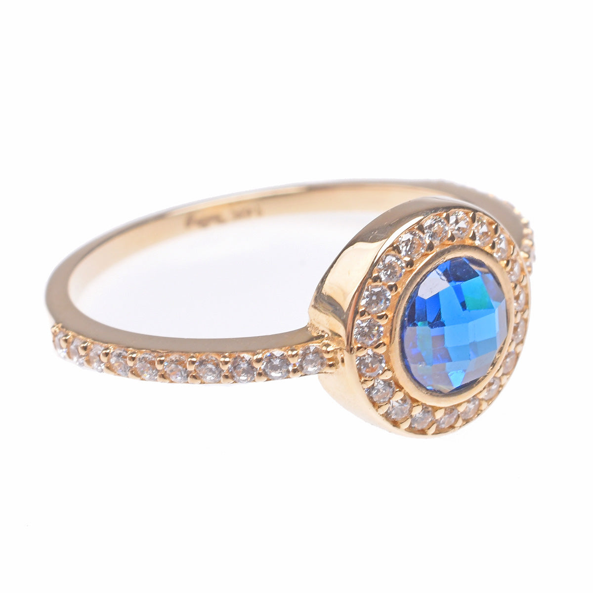 Anillo Talismán Italiano oro 14K con zirconias