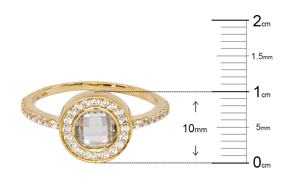 Anillo Talismán Italiano oro 14K con zirconias