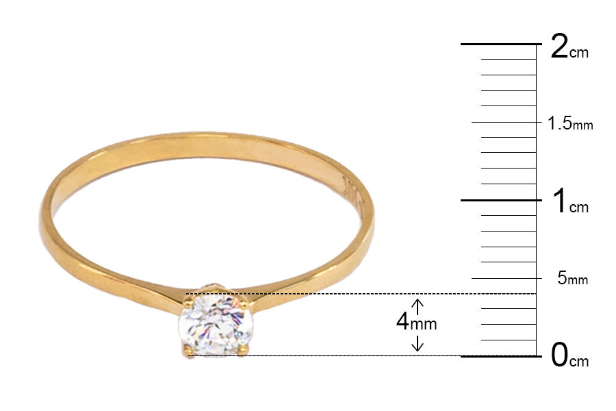 Anillo Solitario Clásico Oro Amarillo