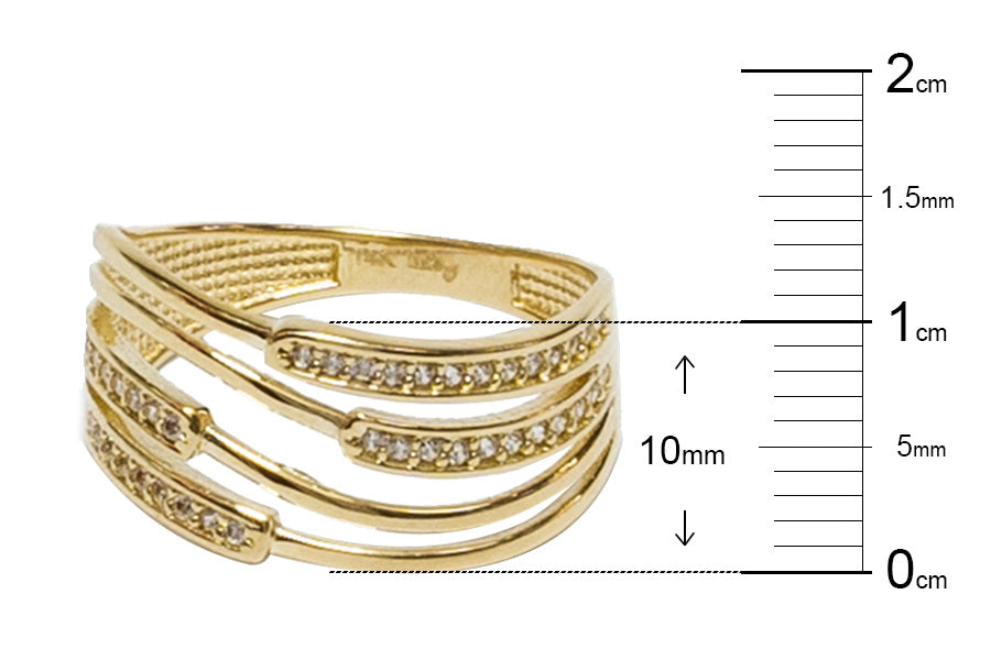 Anillo Ondas con zirconias