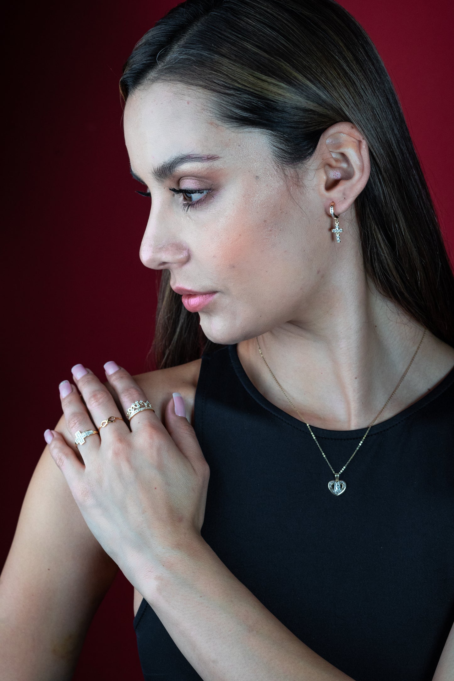 Medalla Virgen Guadalupe Corazón oro 14K