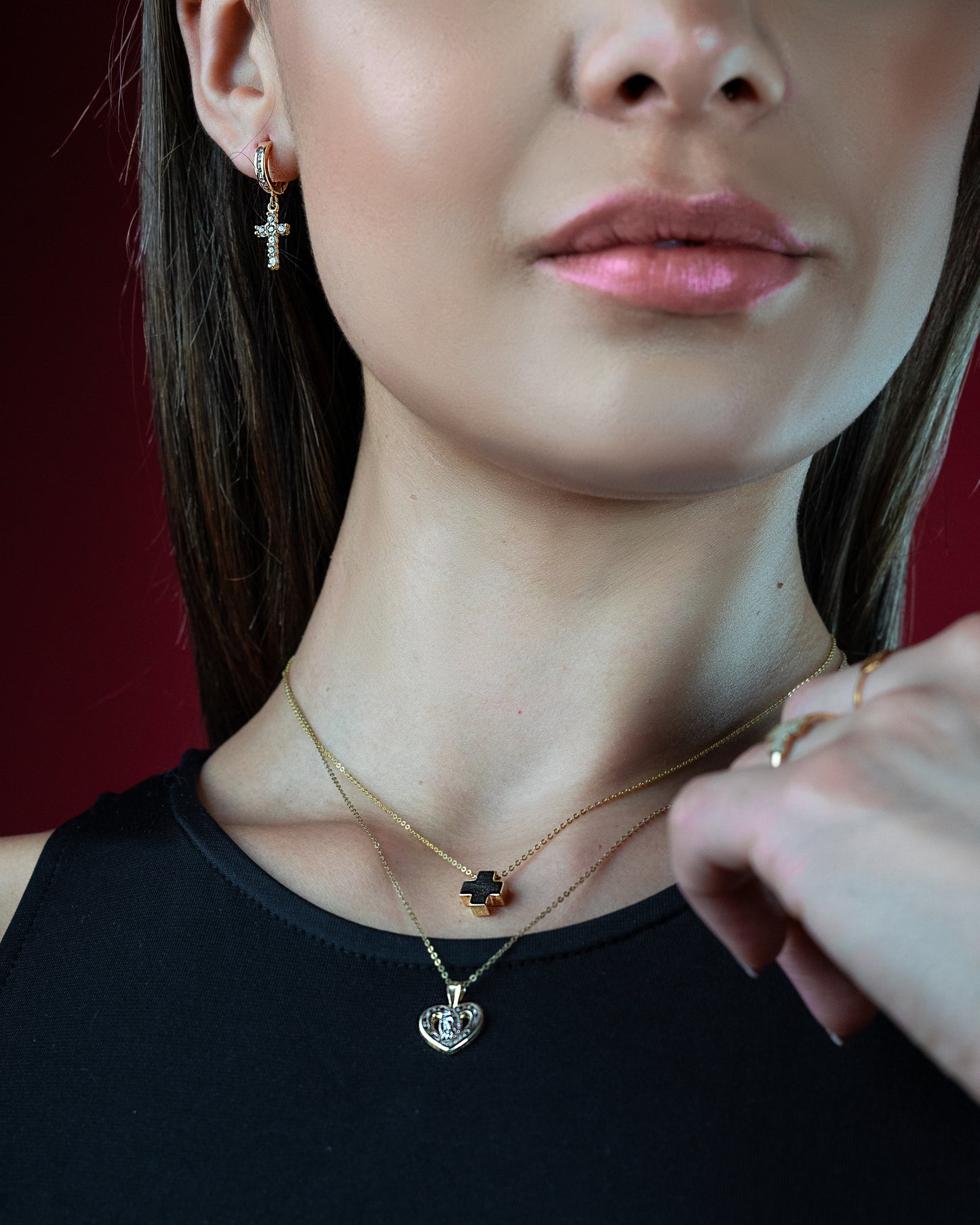 Medalla Virgen Guadalupe Corazón oro 14K