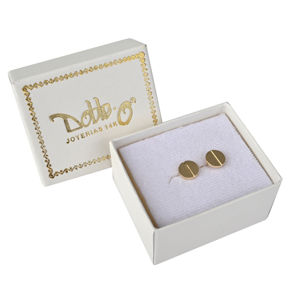 Aretes corte clásico oro 14K
