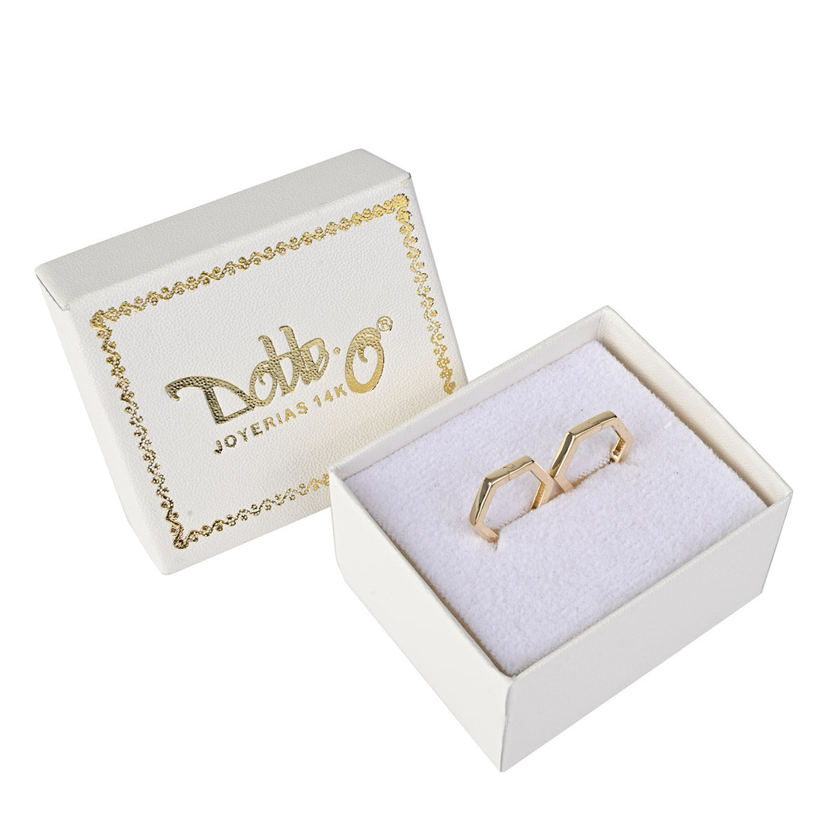 Huggies Hexágono Oro 14K