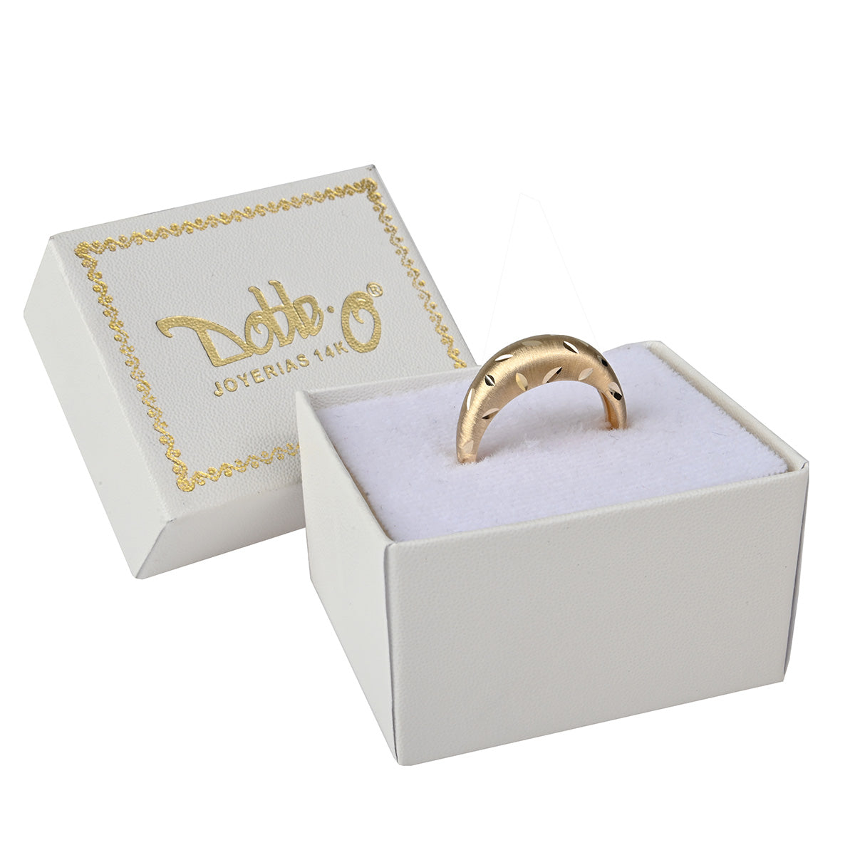 Anillo Hojas Diamantadas oro14K
