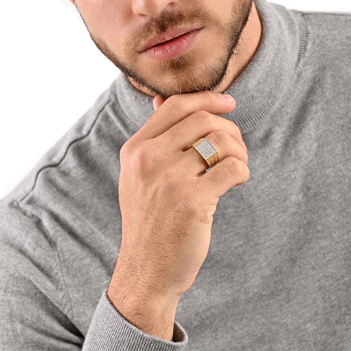 Esclava con placa tejido cartier 3x1