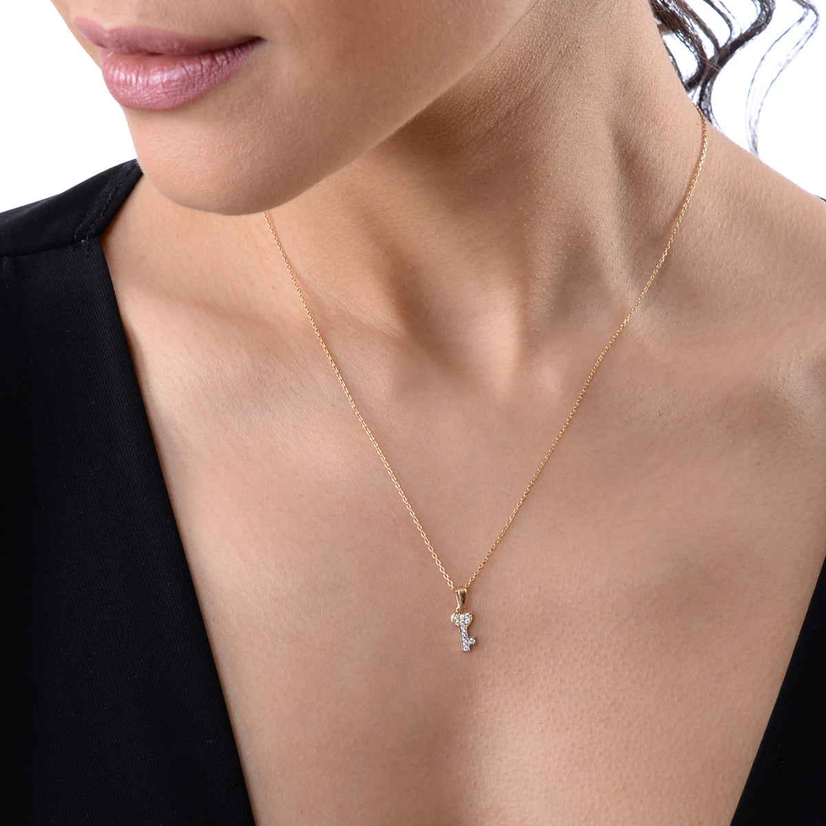 Gargantilla llave del Amor oro 14K