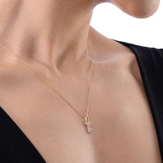 Gargantilla llave del Amor oro 14K