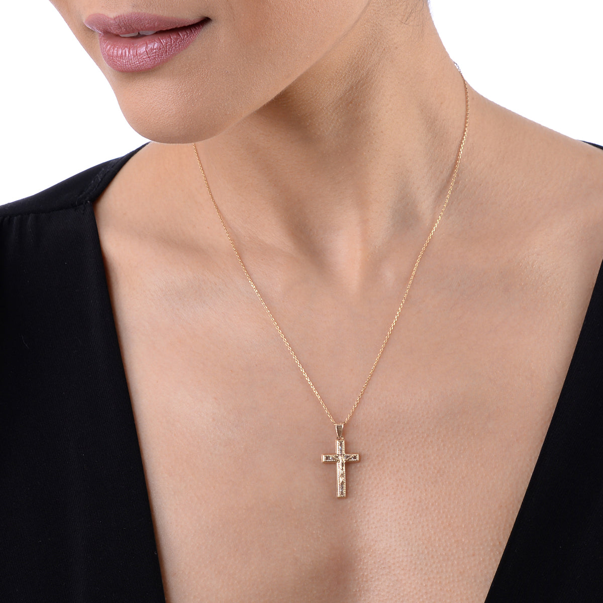 Dije Cruz con cristo mini