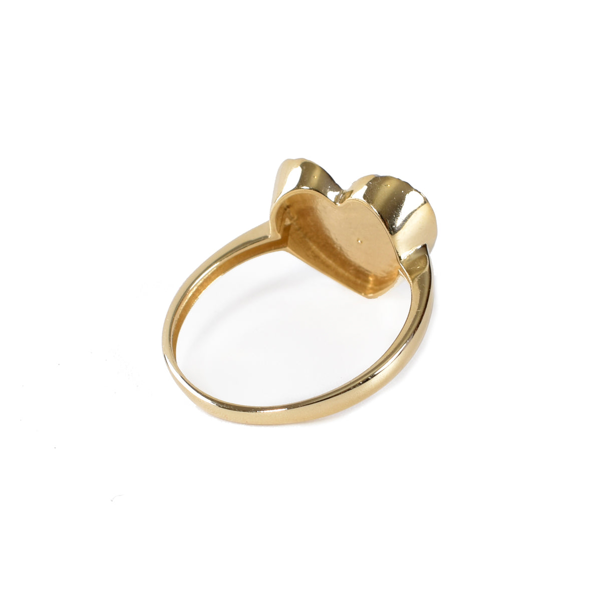 Anillo Corazón Diamantado oro italiano 14K
