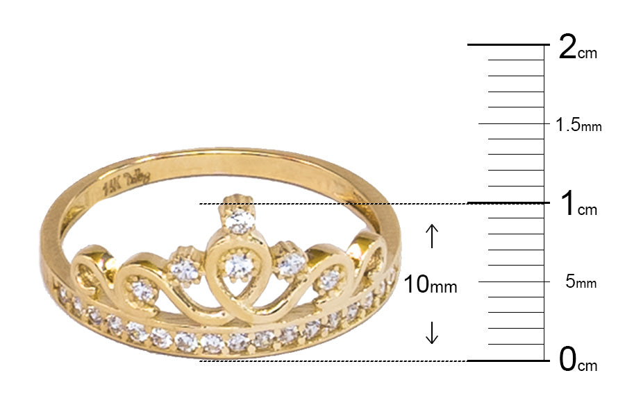 Anillo Corona Reina oro 14K