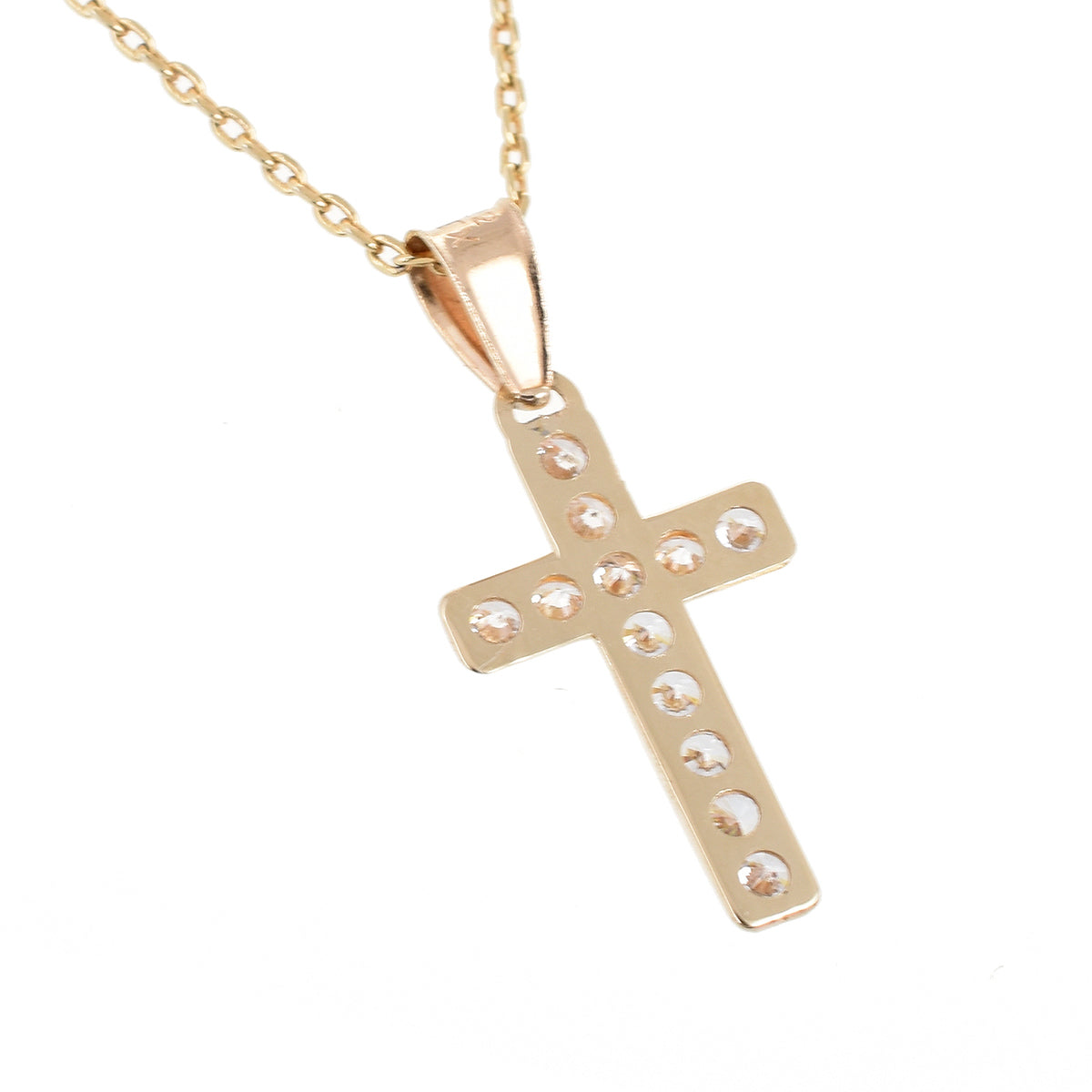 Gargantilla Cruz con Circonias ORO 14K
