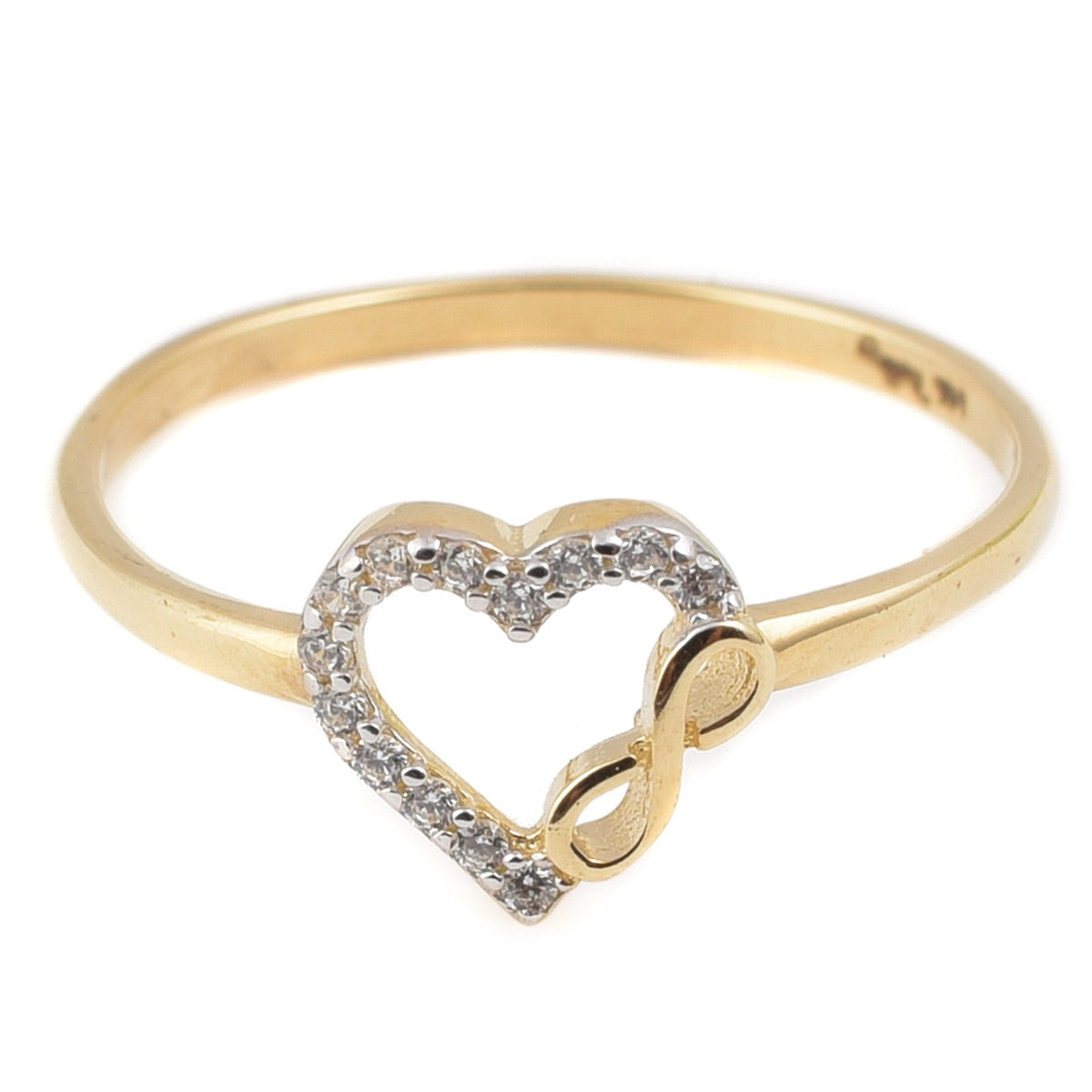 Anillo corazón infinito oro 14K