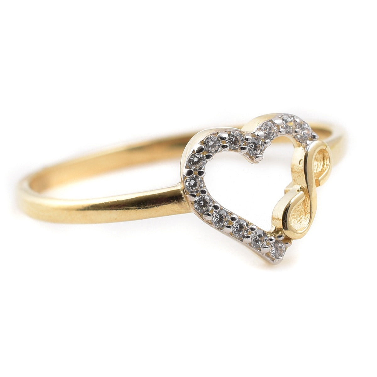 Anillo corazón infinito oro 14K