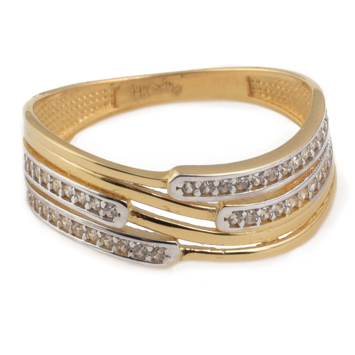 Anillo Ondas con zirconias