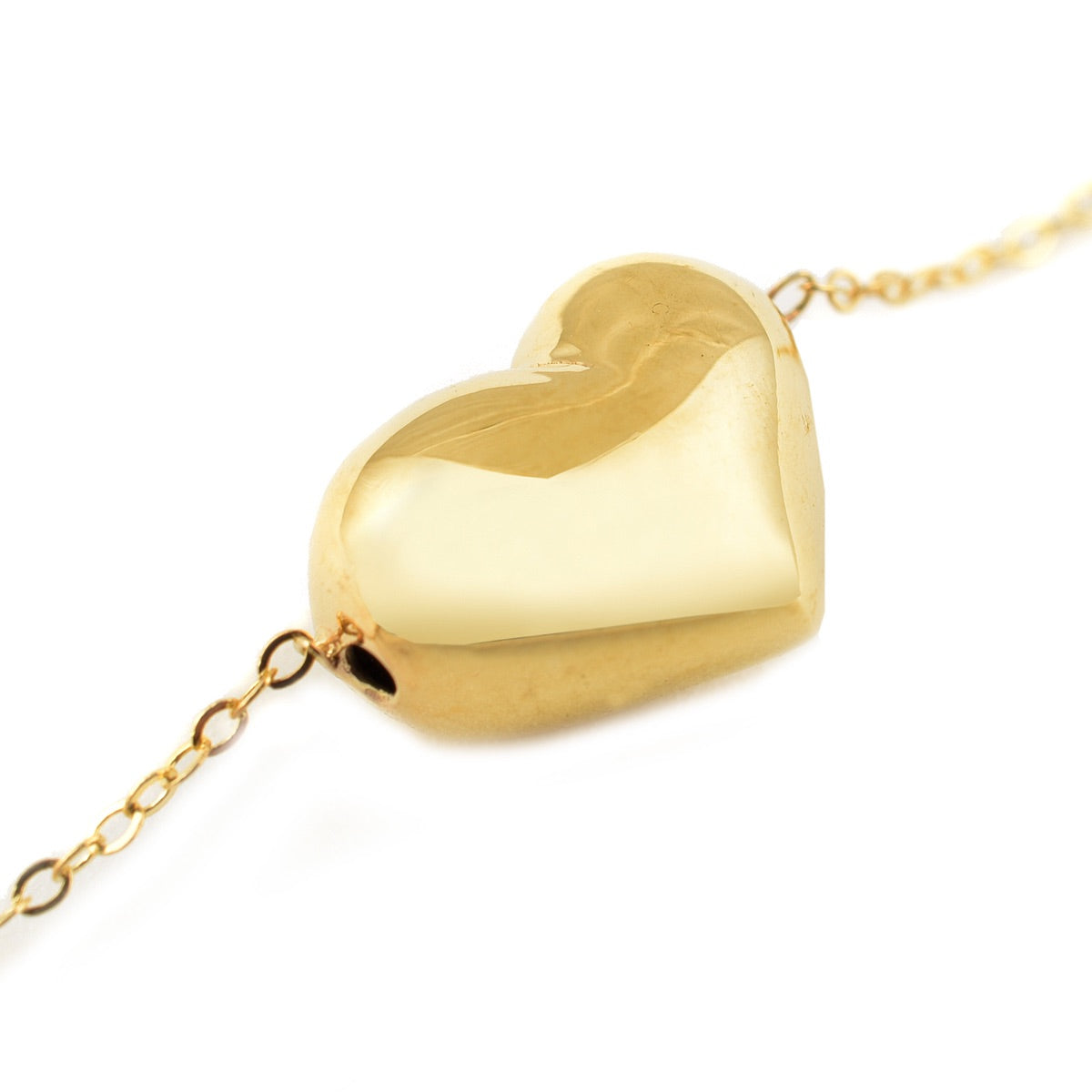 Pulsera Corazones Inflados oro italiano 14 K