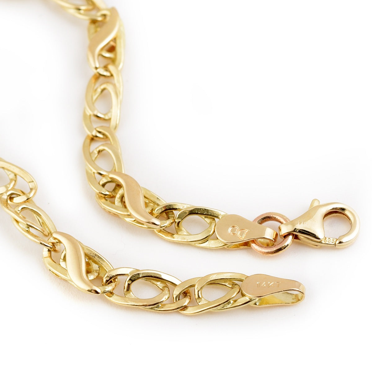 Pulsera tejido Combinada para caballero oro 14K