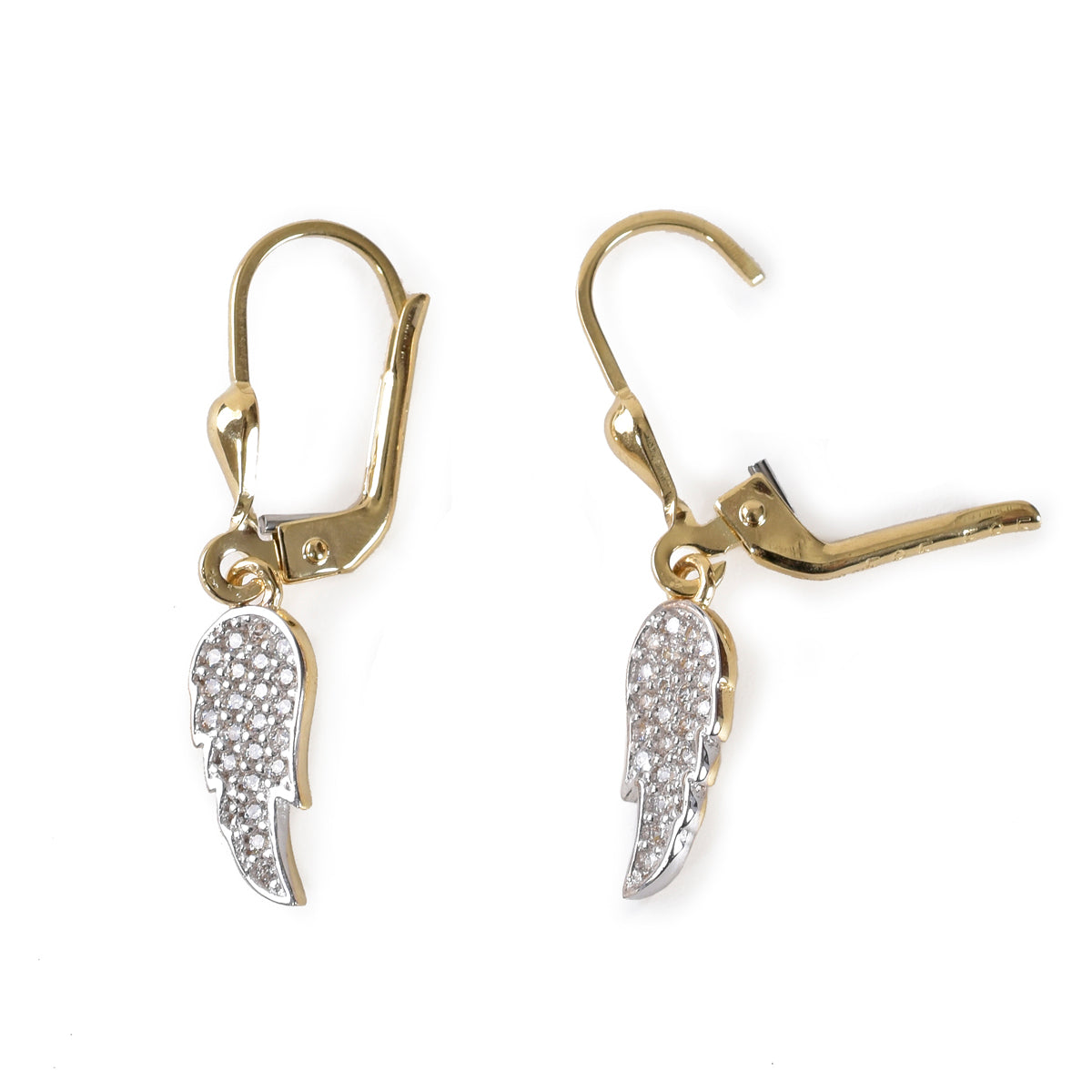 Juego Alas Angel oro italiano 14K