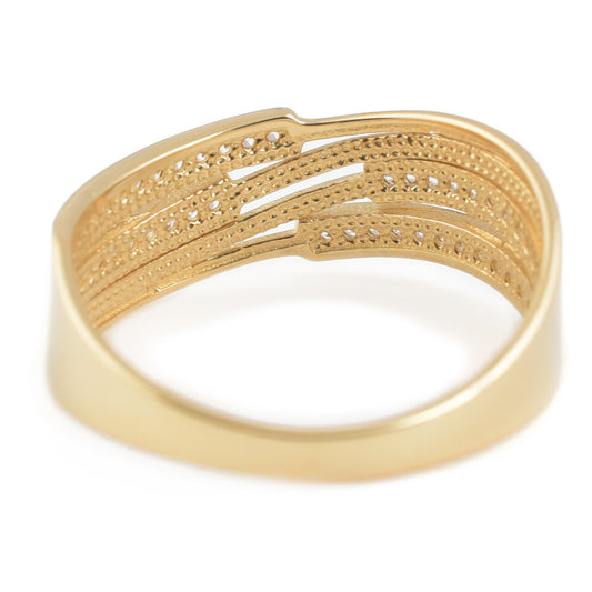 Anillo Ondas con zirconias