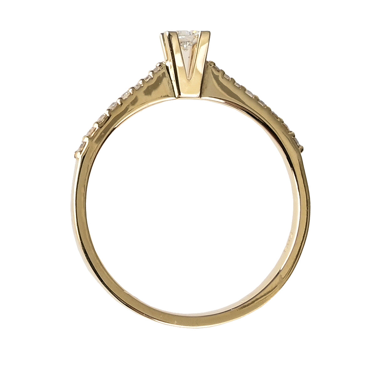 Solitario con Brillantes modelo Sophia, oro 14K