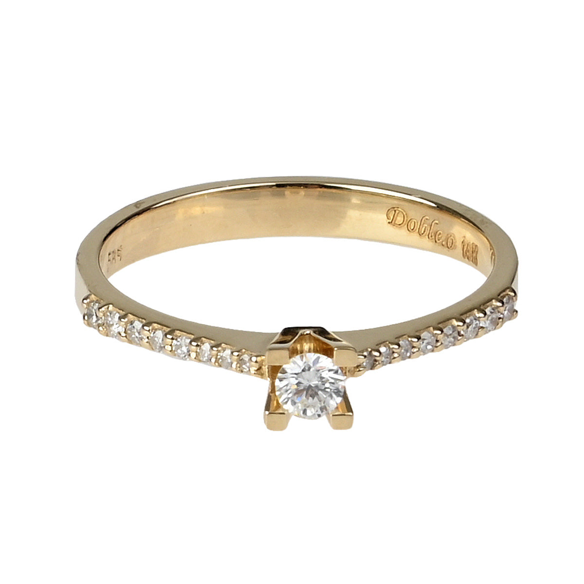 Solitario con Brillantes modelo Sophia, oro 14K