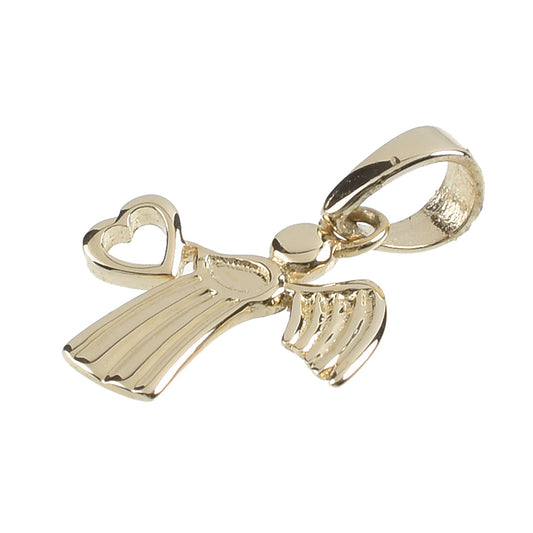 Dije Angelito platinado oro italiano 14K con cadena
