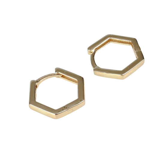 Huggies Hexágono Oro 14K