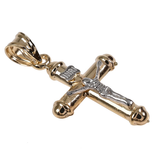 Dije de Cruz Tubular con Cristo