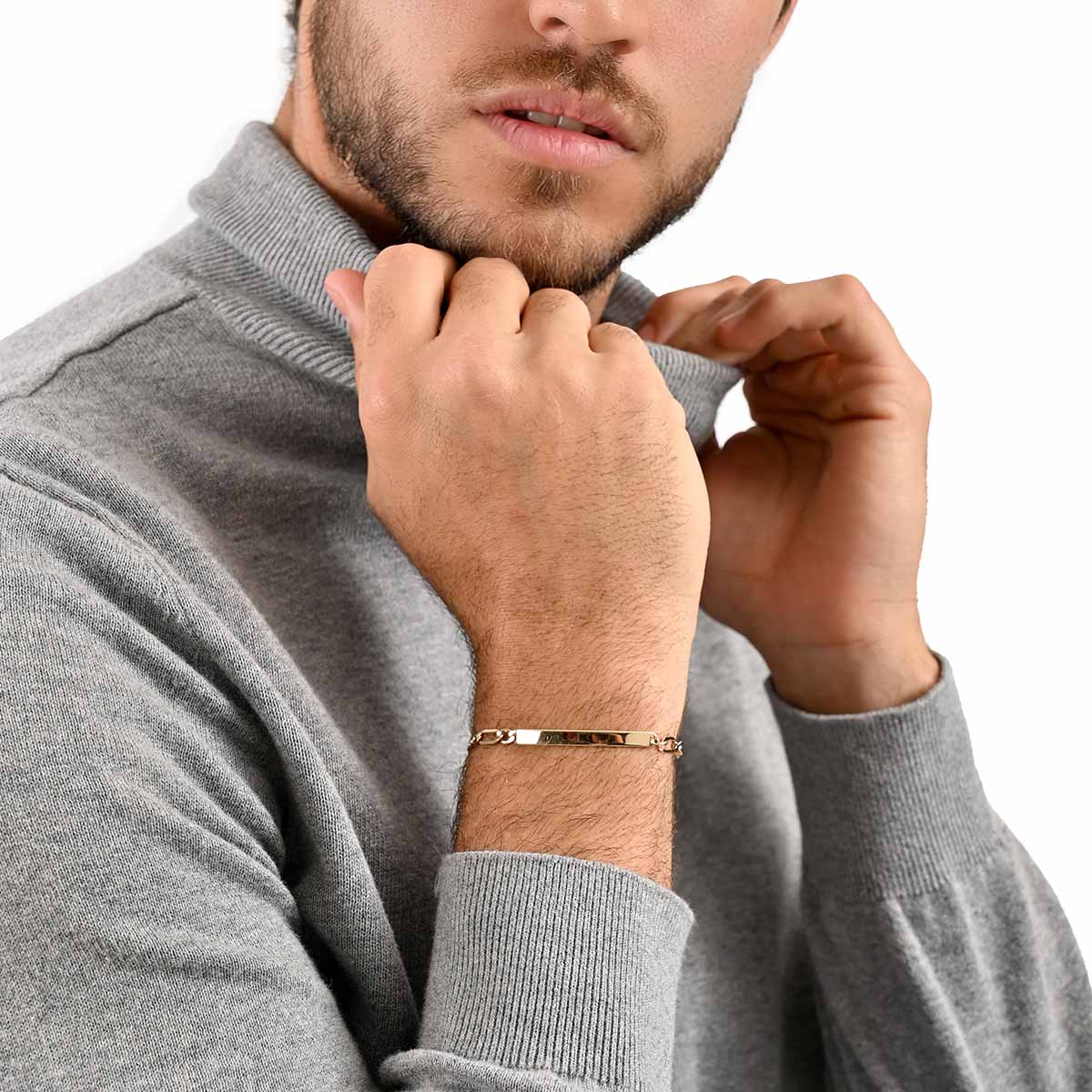 Esclava con placa tejido cartier 3x1