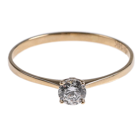 Anillo Solitario Clásico Oro Amarillo