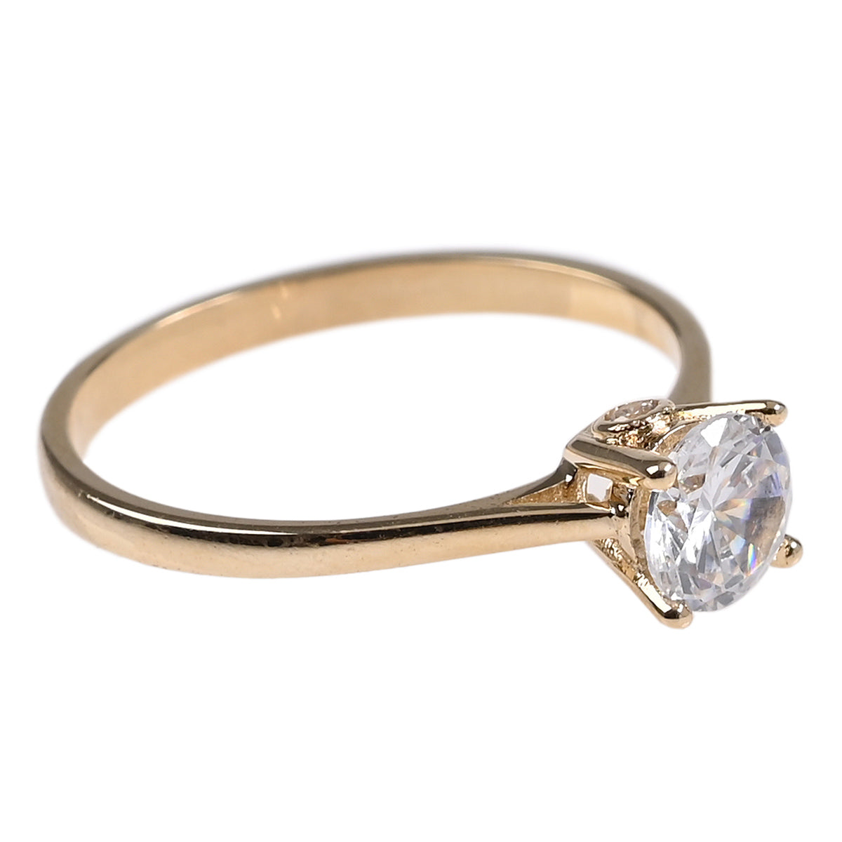 Solitario grande con zirconia oro 14K