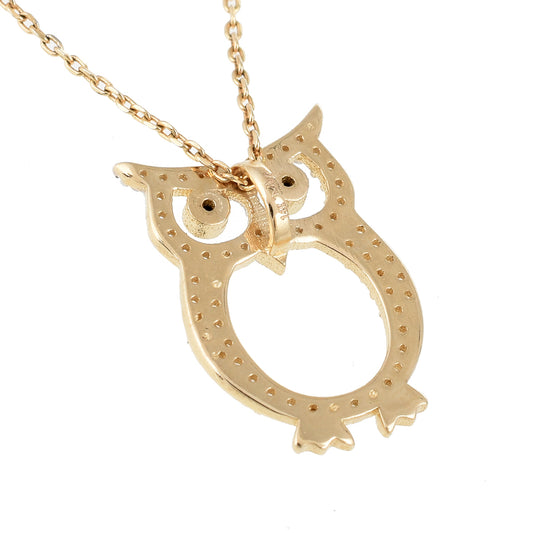 Gargantilla Búho oro 14K con zirconias