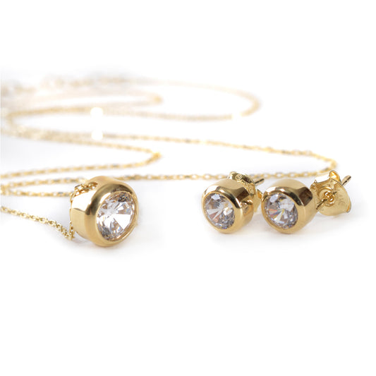 Set de Gargantilla y Aretes con Zirconia