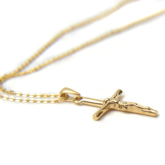 Dije Cruz con Cristo con cadena de 40cm