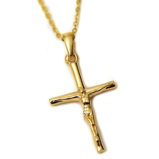 Dije Cruz con Cristo con cadena de 40cm