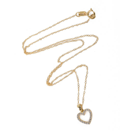 Dije Corazón Mini oro 14K con zirconias