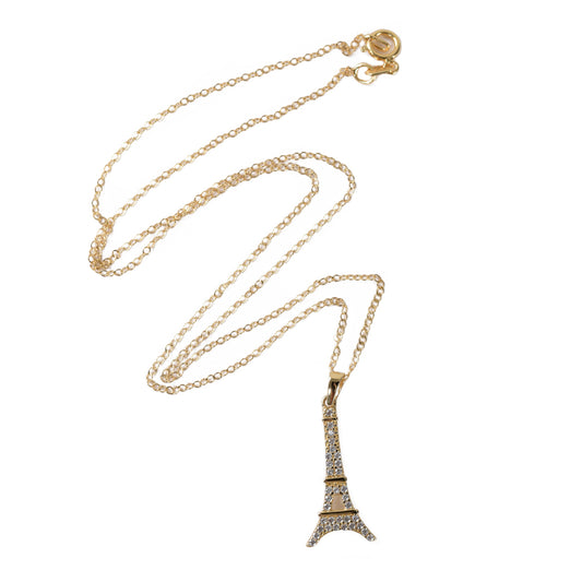 Dije Torre Eiffel con cadena oro italiano 14K