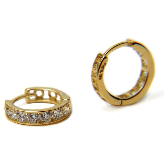 Huggies Mini con Zirconias oro 14K