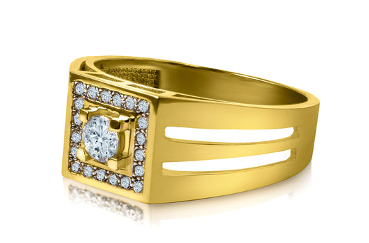 Anillo caballero cuadrado