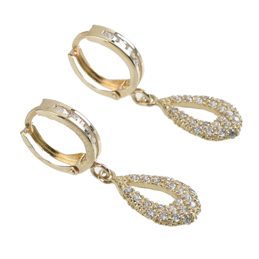 Huggies Gota oro 14K con zirconias