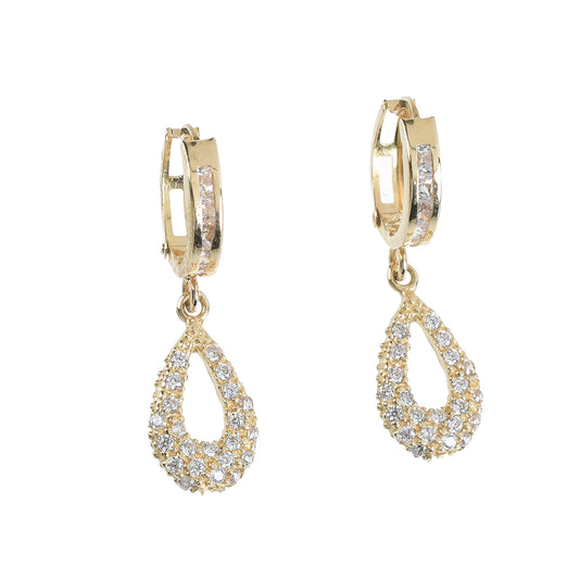 Huggies Gota oro 14K con zirconias