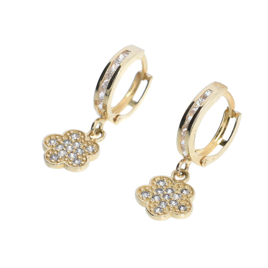 Huggies Flor oro 14K con zirconias