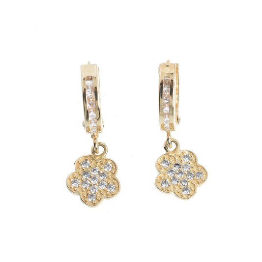 Huggies Flor oro 14K con zirconias