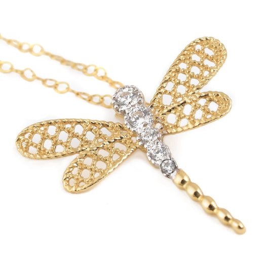 Juego Libélula Aire oro 14K