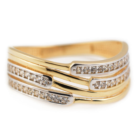 Anillo Ondas con zirconias