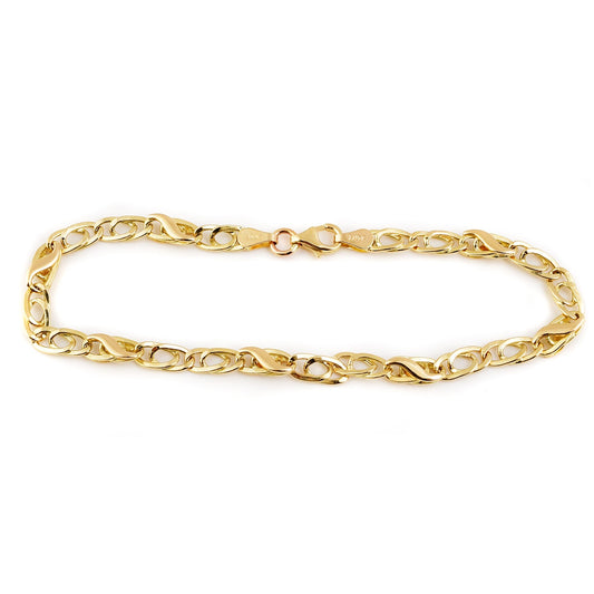 Pulsera tejido Combinada para caballero oro 14K