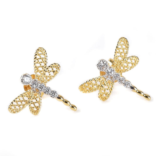 Aretes Libélula de Aire oro 14K
