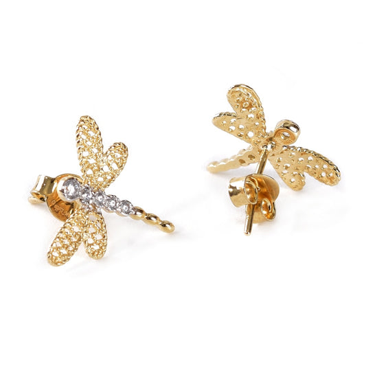 Aretes Libélula de Aire oro 14K