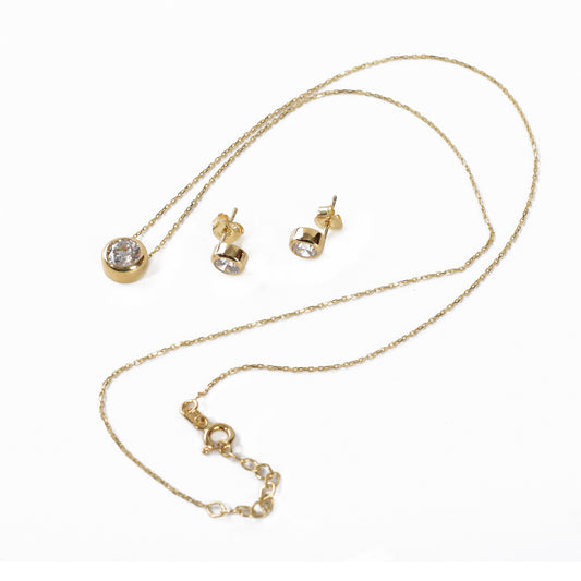 Set de Gargantilla y Aretes con Zirconia